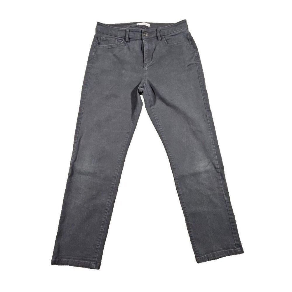 Loft Jeans Women's 28P (30x25) The Girlfriend Dark Gray Regular Fit Made & Loved